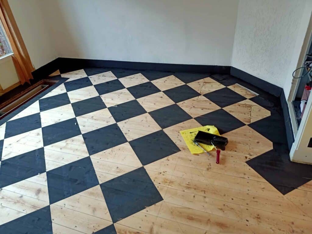 Parquet avec des motifs